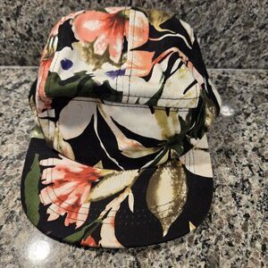 Charlotte Russe Hawaiian Black Pink White Adjustable Snapback Hat Vlecro Strap